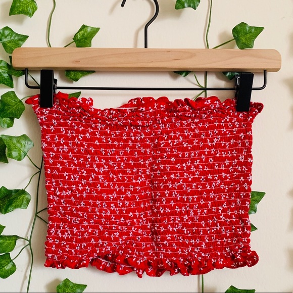 🚨SOLD🚨John Galt  Floral Smocked Cleo Tube Top - Picture 4 of 8